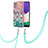 Coque Silicone Motif Fantaisie Souple Couleur Unie Etui Housse avec Laniere Strap Y03B pour Samsung Galaxy A22s 5G Colorful