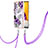 Coque Silicone Motif Fantaisie Souple Couleur Unie Etui Housse avec Laniere Strap Y03B pour Samsung Galaxy A33 5G Violet