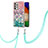 Coque Silicone Motif Fantaisie Souple Couleur Unie Etui Housse avec Laniere Strap Y03B pour Samsung Galaxy A52 4G Colorful