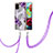 Coque Silicone Motif Fantaisie Souple Couleur Unie Etui Housse avec Laniere Strap Y03B pour Samsung Galaxy A71 4G A715 Violet
