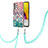 Coque Silicone Motif Fantaisie Souple Couleur Unie Etui Housse avec Laniere Strap Y03B pour Samsung Galaxy A72 4G Colorful