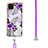 Coque Silicone Motif Fantaisie Souple Couleur Unie Etui Housse avec Laniere Strap Y03B pour Samsung Galaxy F12 Petit