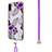 Coque Silicone Motif Fantaisie Souple Couleur Unie Etui Housse avec Laniere Strap Y03B pour Samsung Galaxy M11 Petit