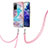 Coque Silicone Motif Fantaisie Souple Couleur Unie Etui Housse avec Laniere Strap Y03B pour Samsung Galaxy S20 FE 4G Bleu