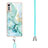 Coque Silicone Motif Fantaisie Souple Couleur Unie Etui Housse avec Laniere Strap Y05B pour LG Velvet 5G Petit