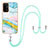 Coque Silicone Motif Fantaisie Souple Couleur Unie Etui Housse avec Laniere Strap Y05B pour OnePlus Nord N200 5G Petit