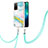 Coque Silicone Motif Fantaisie Souple Couleur Unie Etui Housse avec Laniere Strap Y05B pour Oppo A56 5G Colorful