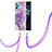 Coque Silicone Motif Fantaisie Souple Couleur Unie Etui Housse avec Laniere Strap Y05B pour Realme 9 Pro+ Plus 5G Violet