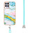 Coque Silicone Motif Fantaisie Souple Couleur Unie Etui Housse avec Laniere Strap Y05B pour Realme Narzo 50 4G Petit