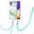 Coque Silicone Motif Fantaisie Souple Couleur Unie Etui Housse avec Laniere Strap Y05B pour Samsung Galaxy A22 4G Colorful