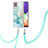 Coque Silicone Motif Fantaisie Souple Couleur Unie Etui Housse avec Laniere Strap Y05B pour Samsung Galaxy A22 4G Vert