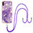 Coque Silicone Motif Fantaisie Souple Couleur Unie Etui Housse avec Laniere Strap Y05B pour Samsung Galaxy M11 Petit