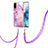 Coque Silicone Motif Fantaisie Souple Couleur Unie Etui Housse avec Laniere Strap Y05B pour Samsung Galaxy S20 5G Petit