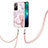 Coque Silicone Motif Fantaisie Souple Couleur Unie Etui Housse avec Laniere Strap Y05B pour Xiaomi Poco M4 Pro 5G Rose