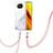 Coque Silicone Motif Fantaisie Souple Couleur Unie Etui Housse avec Laniere Strap Y05B pour Xiaomi Poco X3 NFC Blanc