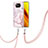Coque Silicone Motif Fantaisie Souple Couleur Unie Etui Housse avec Laniere Strap Y05B pour Xiaomi Poco X3 NFC Rose