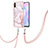 Coque Silicone Motif Fantaisie Souple Couleur Unie Etui Housse avec Laniere Strap Y05B pour Xiaomi Redmi 9AT Rose