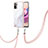 Coque Silicone Motif Fantaisie Souple Couleur Unie Etui Housse avec Laniere Strap Y05B pour Xiaomi Redmi Note 10 4G Blanc