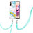 Coque Silicone Motif Fantaisie Souple Couleur Unie Etui Housse avec Laniere Strap Y05B pour Xiaomi Redmi Note 10 4G Colorful