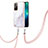 Coque Silicone Motif Fantaisie Souple Couleur Unie Etui Housse avec Laniere Strap Y05B pour Xiaomi Redmi Note 11 5G Blanc