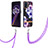 Coque Silicone Motif Fantaisie Souple Couleur Unie Etui Housse avec Laniere Strap Y06B pour Realme 9 4G Violet