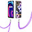 Coque Silicone Motif Fantaisie Souple Couleur Unie Etui Housse avec Laniere Strap Y06B pour Realme C25Y India Violet