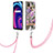 Coque Silicone Motif Fantaisie Souple Couleur Unie Etui Housse avec Laniere Strap Y06B pour Realme C25Y India Violet Clair