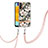 Coque Silicone Motif Fantaisie Souple Couleur Unie Etui Housse avec Laniere Strap Y06B pour Samsung Galaxy A13 5G Blanc