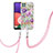 Coque Silicone Motif Fantaisie Souple Couleur Unie Etui Housse avec Laniere Strap Y06B pour Samsung Galaxy A22s 5G Violet Clair
