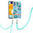Coque Silicone Motif Fantaisie Souple Couleur Unie Etui Housse avec Laniere Strap Y06B pour Samsung Galaxy A52s 5G Cyan