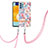 Coque Silicone Motif Fantaisie Souple Couleur Unie Etui Housse avec Laniere Strap Y06B pour Samsung Galaxy A52s 5G Rose