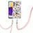 Coque Silicone Motif Fantaisie Souple Couleur Unie Etui Housse avec Laniere Strap Y06B pour Samsung Galaxy A72 4G Blanc