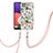 Coque Silicone Motif Fantaisie Souple Couleur Unie Etui Housse avec Laniere Strap Y06B pour Samsung Galaxy F42 5G Blanc