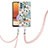 Coque Silicone Motif Fantaisie Souple Couleur Unie Etui Housse avec Laniere Strap Y06B pour Samsung Galaxy M32 5G Blanc