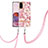 Coque Silicone Motif Fantaisie Souple Couleur Unie Etui Housse avec Laniere Strap Y06B pour Samsung Galaxy S20 5G Petit