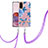 Coque Silicone Motif Fantaisie Souple Couleur Unie Etui Housse avec Laniere Strap Y06B pour Samsung Galaxy S20 5G Petit