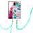 Coque Silicone Motif Fantaisie Souple Couleur Unie Etui Housse avec Laniere Strap Y06B pour Samsung Galaxy S20 FE 4G Cyan