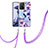 Coque Silicone Motif Fantaisie Souple Couleur Unie Etui Housse avec Laniere Strap Y06B pour Xiaomi Mi 11T 5G Violet