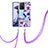 Coque Silicone Motif Fantaisie Souple Couleur Unie Etui Housse avec Laniere Strap Y06B pour Xiaomi Mi 11T Pro 5G Violet