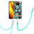 Coque Silicone Motif Fantaisie Souple Couleur Unie Etui Housse avec Laniere Strap Y06B pour Xiaomi Poco X3 NFC Cyan