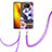 Coque Silicone Motif Fantaisie Souple Couleur Unie Etui Housse avec Laniere Strap Y06B pour Xiaomi Poco X3 NFC Violet