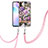 Coque Silicone Motif Fantaisie Souple Couleur Unie Etui Housse avec Laniere Strap Y06B pour Xiaomi Redmi 9AT Violet Clair