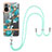 Coque Silicone Motif Fantaisie Souple Couleur Unie Etui Housse avec Laniere Strap Y06B pour Xiaomi Redmi Note 10 4G Petit