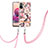 Coque Silicone Motif Fantaisie Souple Couleur Unie Etui Housse avec Laniere Strap Y06B pour Xiaomi Redmi Note 10 4G Rose