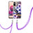 Coque Silicone Motif Fantaisie Souple Couleur Unie Etui Housse avec Laniere Strap Y06B pour Xiaomi Redmi Note 10 4G Violet