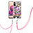 Coque Silicone Motif Fantaisie Souple Couleur Unie Etui Housse avec Laniere Strap Y06B pour Xiaomi Redmi Note 10 4G Violet Clair