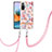 Coque Silicone Motif Fantaisie Souple Couleur Unie Etui Housse avec Laniere Strap Y06B pour Xiaomi Redmi Note 10 Pro Max Rose