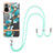 Coque Silicone Motif Fantaisie Souple Couleur Unie Etui Housse avec Laniere Strap Y06B pour Xiaomi Redmi Note 10S 4G Petit