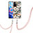 Coque Silicone Motif Fantaisie Souple Couleur Unie Etui Housse avec Laniere Strap Y06B pour Xiaomi Redmi Note 11 5G Blanc