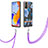Coque Silicone Motif Fantaisie Souple Couleur Unie Etui Housse avec Laniere Strap Y06B pour Xiaomi Redmi Note 11 Pro 4G Bleu
